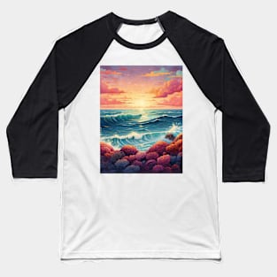 Colorful Beach Baseball T-Shirt